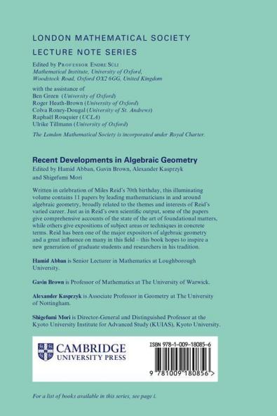 Recent Developments in Algebraic Geometry