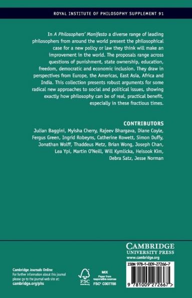 A Philosophers' Manifesto