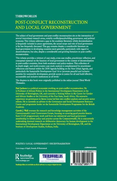 Post-conflict Reconstruction and Local Government