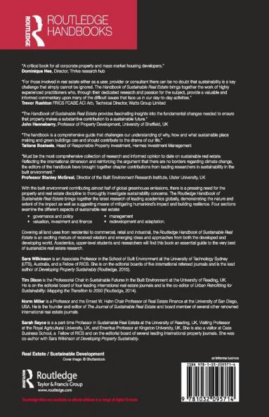 Routledge Handbook of Sustainable Real Estate