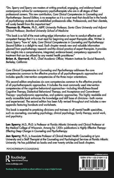 Core Clinical Competencies in Counseling and Psychotherapy