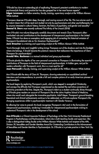 Clara M. Thompson’s Early Years and Professional Awakening