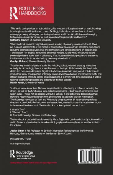 Routledge Handbook of Trust and Philosophy