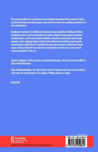 Handbook on Assessments for Gifted Learners