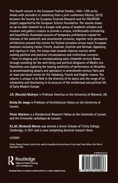 Architectures of Festival in Early Modern Europe
