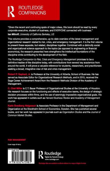 Routledge Companion to Risk Crisis and Emergency Management