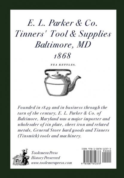 E. L. Parker & Co. Tinners' Tools & Supplies Baltimore 1868
