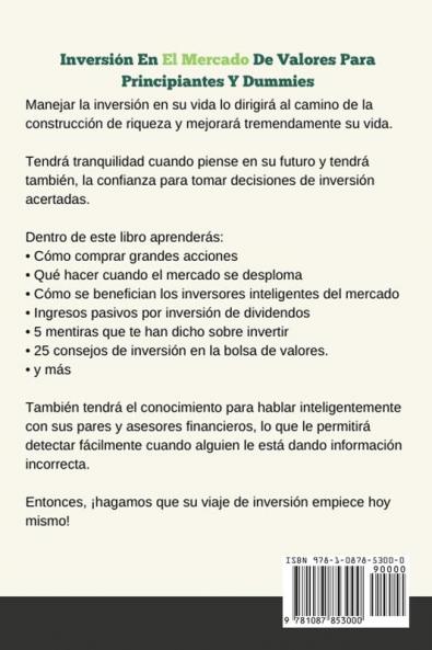 Inversión En El Mercado De Valores Para Principiantes Y Dummies [Stock Market Investing For Beginners & Dummies]