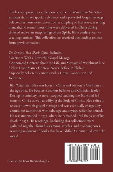 Ten Sermons That Shook China
