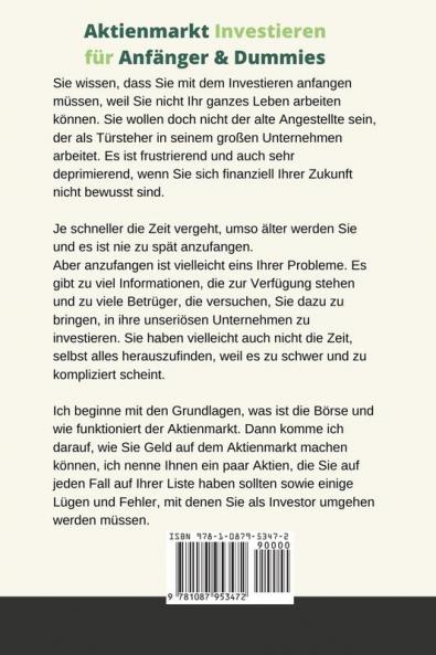 Aktienmarkt Investieren für Anfänger & Dummies