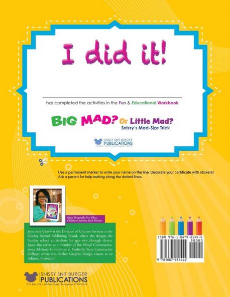 BIG MAD? Or Little Mad? Snissy's Mad-Size Trick Fun and Educational Workbook