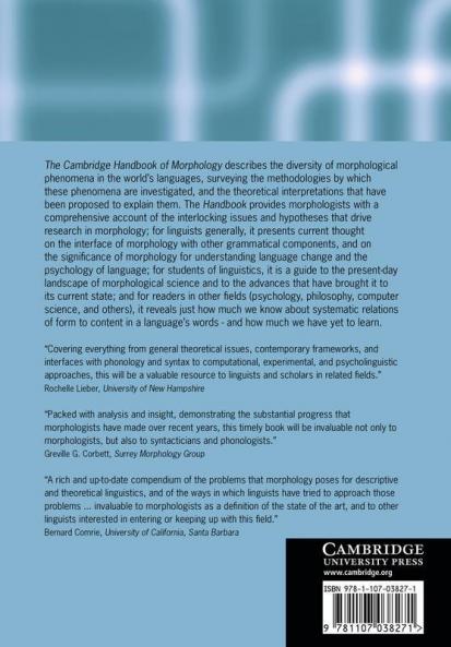 Cambridge Handbook of Morphology