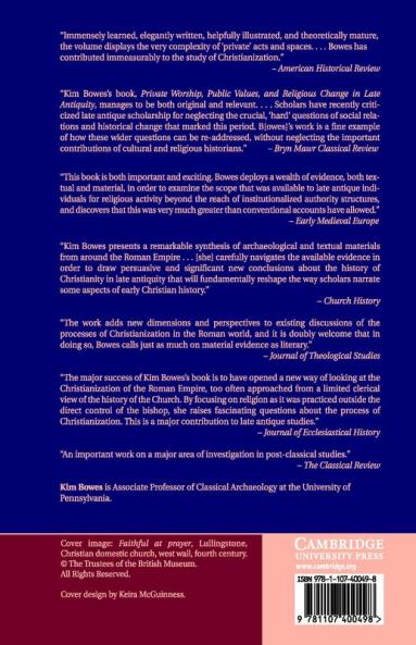 Private Worship Public Values and Religious Change in Late Antiquity