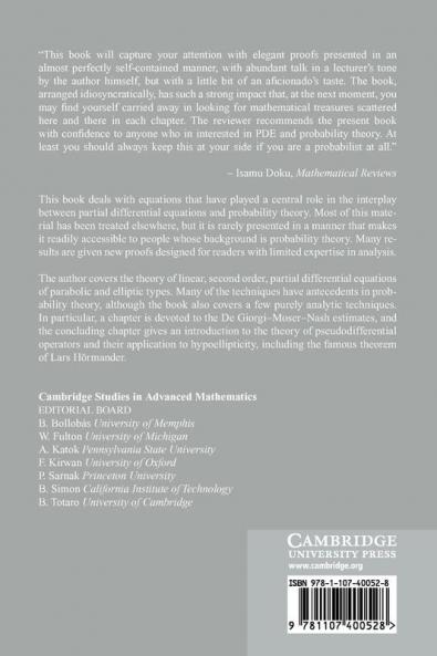 Partial Differential Equations for Probabilists