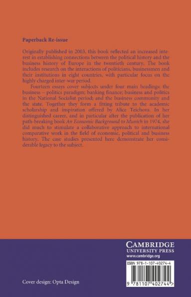 Business and Politics in Europe 1900 1970