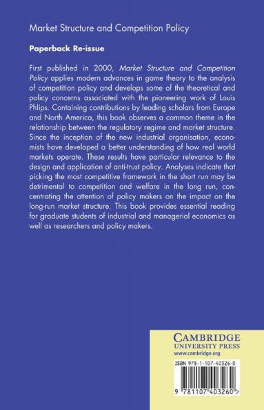 Market Structure and Competition Policy