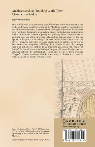 Architects and the 'Building World' from Chambers to Ruskin