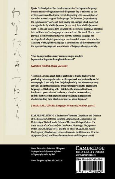 A History of the Japanese Language