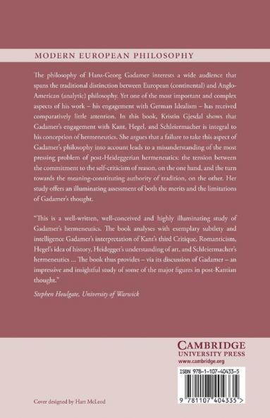 Gadamer and the Legacy of German Idealism