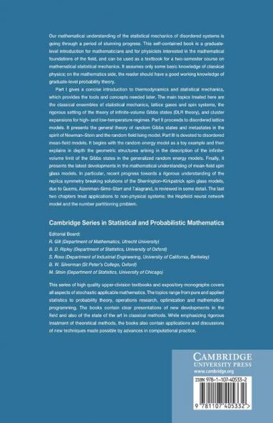 Statistical Mechanics of Disordered Systems
