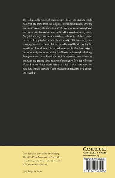 A Handbook to Twentieth-Century Musical Sketches