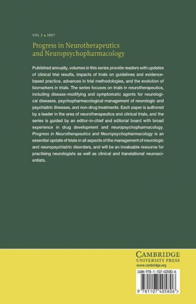 Progress in Neurotherapeutics and Neuropsychopharmacology