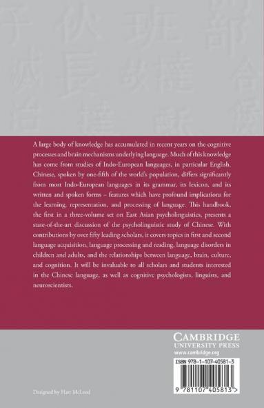 The Handbook of East Asian Psycholinguistics