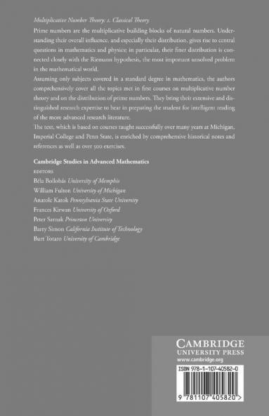 Multiplicative Number Theory I