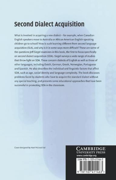 Second Dialect Acquisition