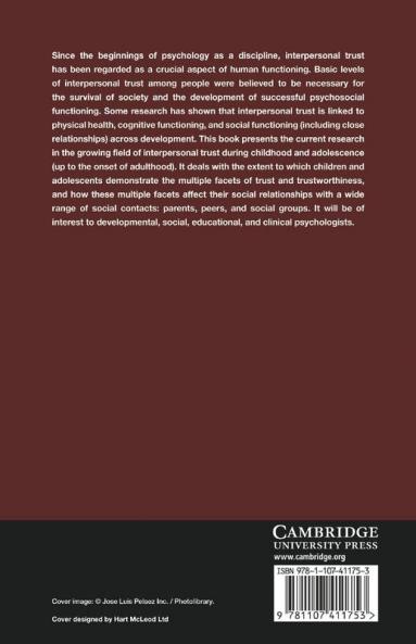 Interpersonal Trust During Childhood and Adolescence