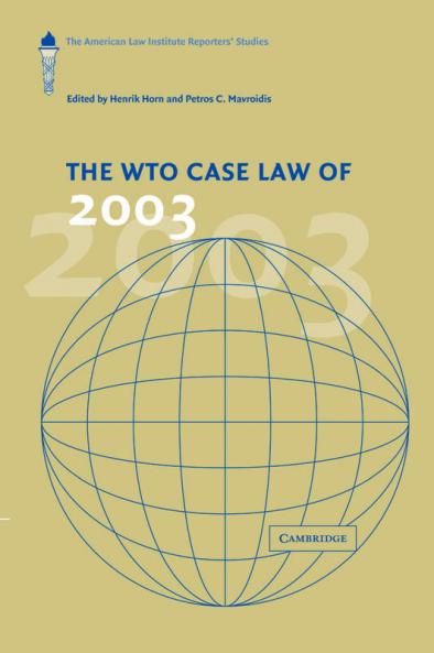 The Wto Case Law of 2003