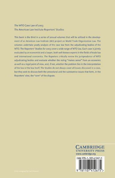 The Wto Case Law of 2003