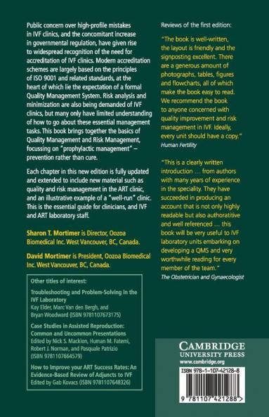 Quality and Risk Management in the IVF Laboratory