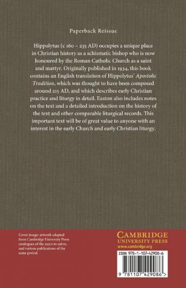 The Apostolic Tradition of Hippolytus