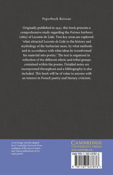 LeConte de Lisle's Poems on the Barbarian Races