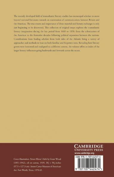 Transatlantic Literary Studies 1660 1830