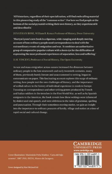 The Writing Culture of Ordinary People in Europe C.1860 1920