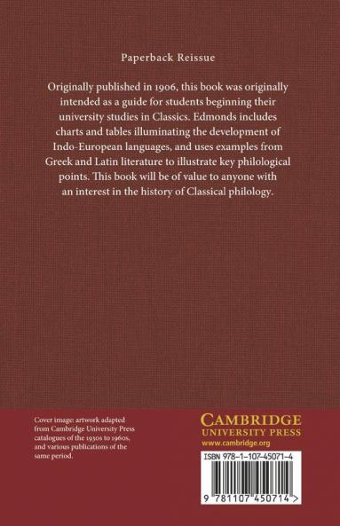 An Introduction to Comparative Philology for Classical             Students
