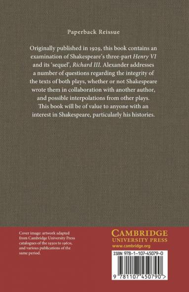 Shakespeare's Henry VI and Richard III