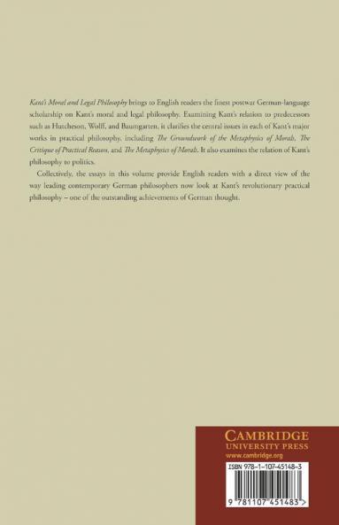Kant's Moral and Legal Philosophy