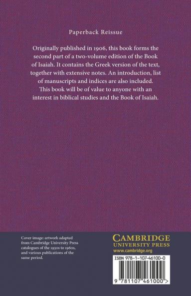 The Book of Isaiah According to the Septuagint