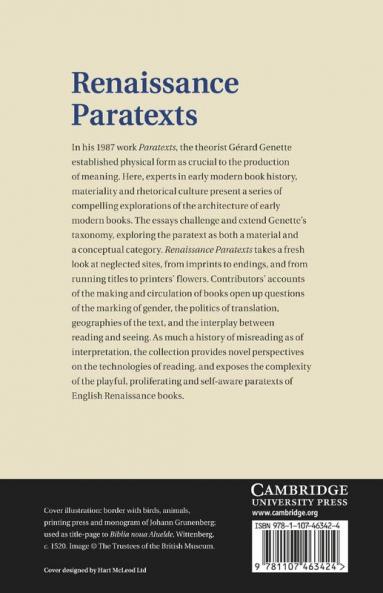 Renaissance Paratexts