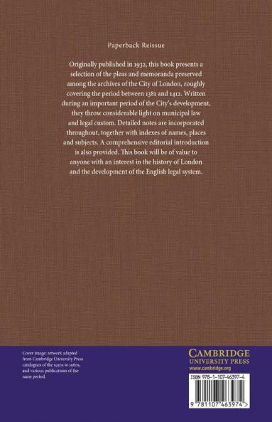 Calendar of Select Pleas and Memoranda of the City of London