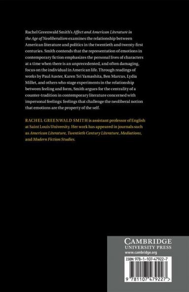 Affect and American Literature in the Age of Neoliberalism