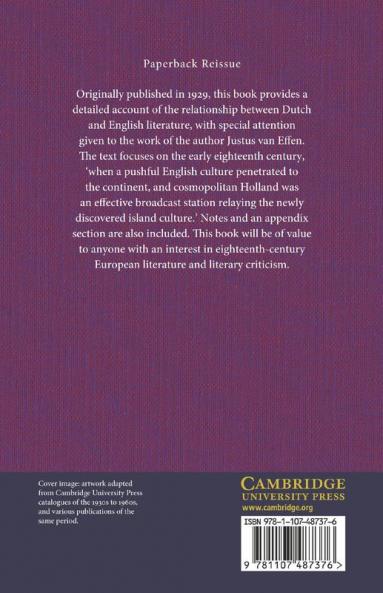 English Influences in Dutch Literature and Justus Van Effen as             Intermediary