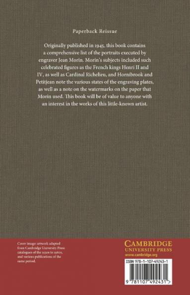 Catalogue of the Engraved Portraits by Jean             Morin