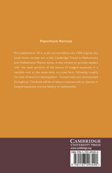 An Introduction to the Study of Integral             Equations