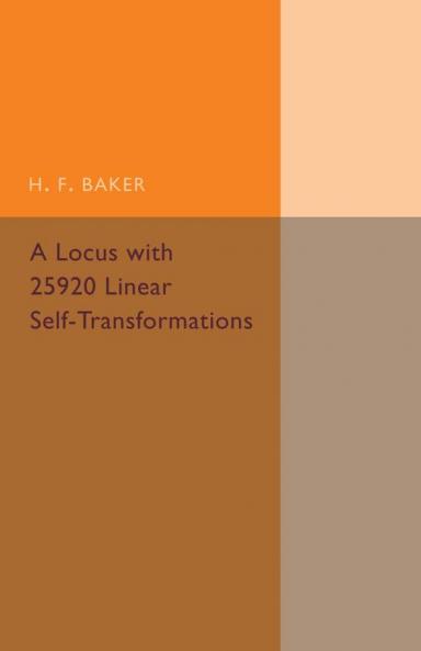 A Locus with 25920 Linear             Self-Transformations
