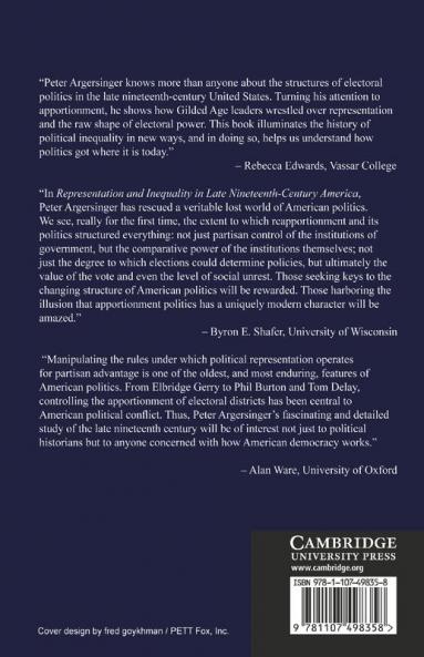 Representation and Inequality in Late Nineteenth-Century             America
