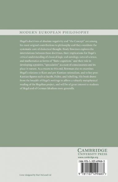 Hegel and the Metaphysics of Absolute             Negativity